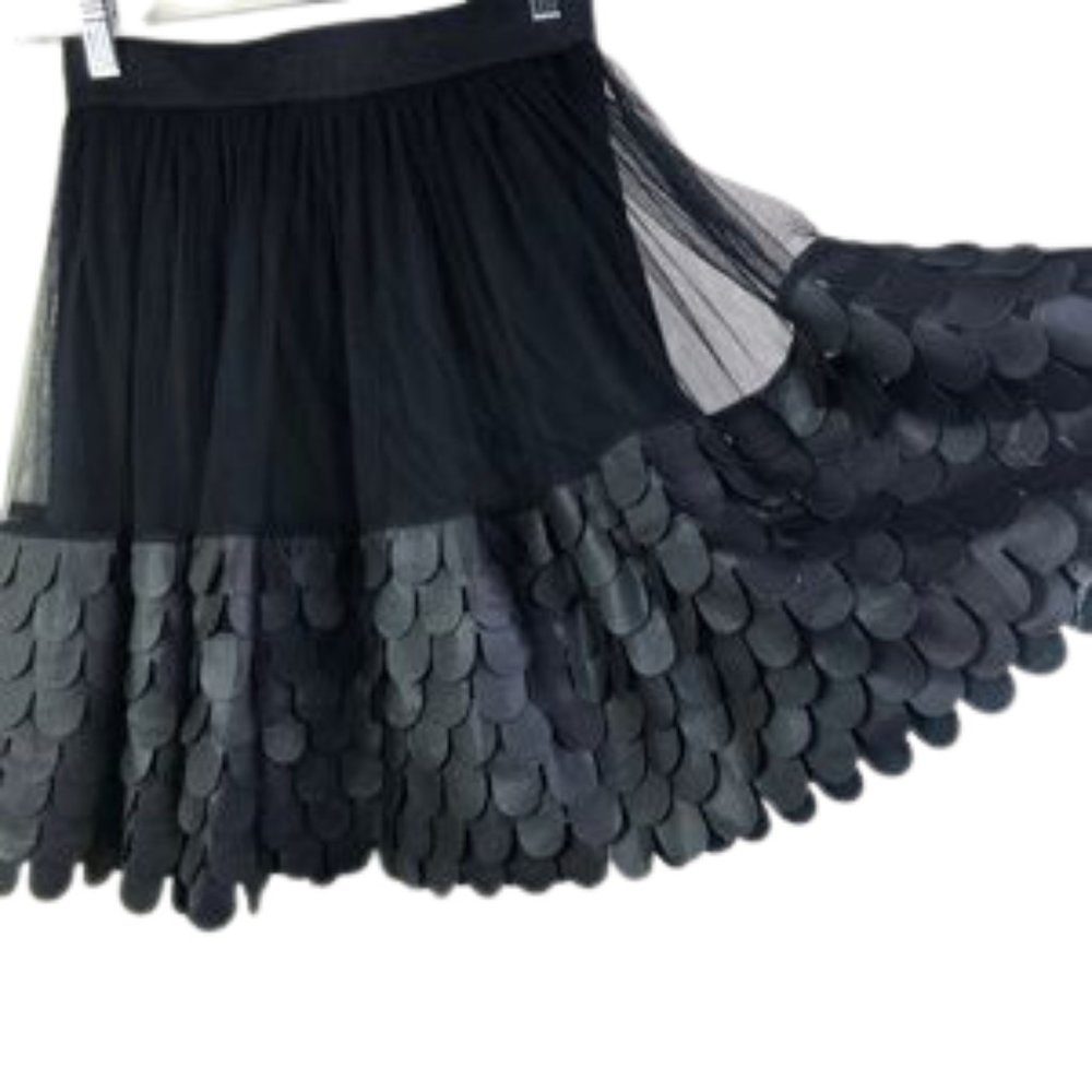 ARK & Co black mesh& faux leather mini skirt  SZ:M